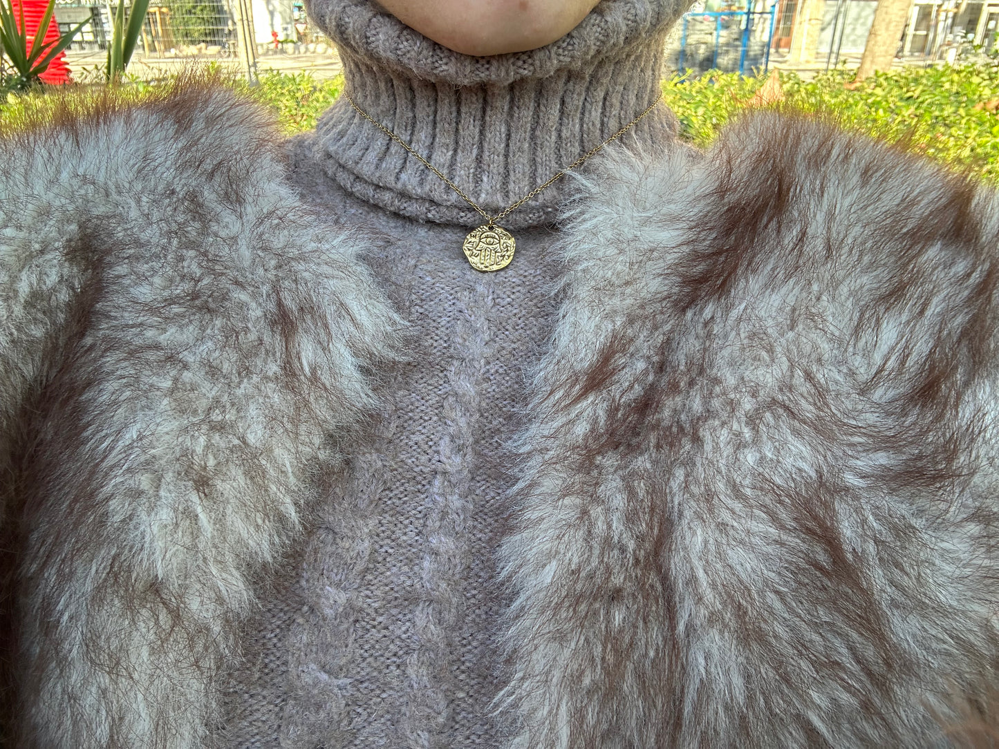 Collier œil - acier inoxydable doré