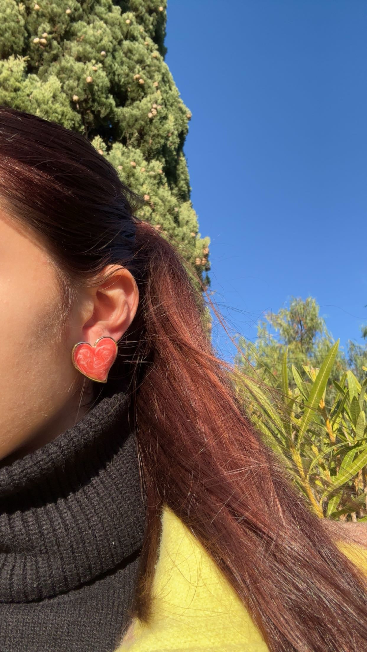 Boucles d’oreilles cœur - acier inoxydable doré