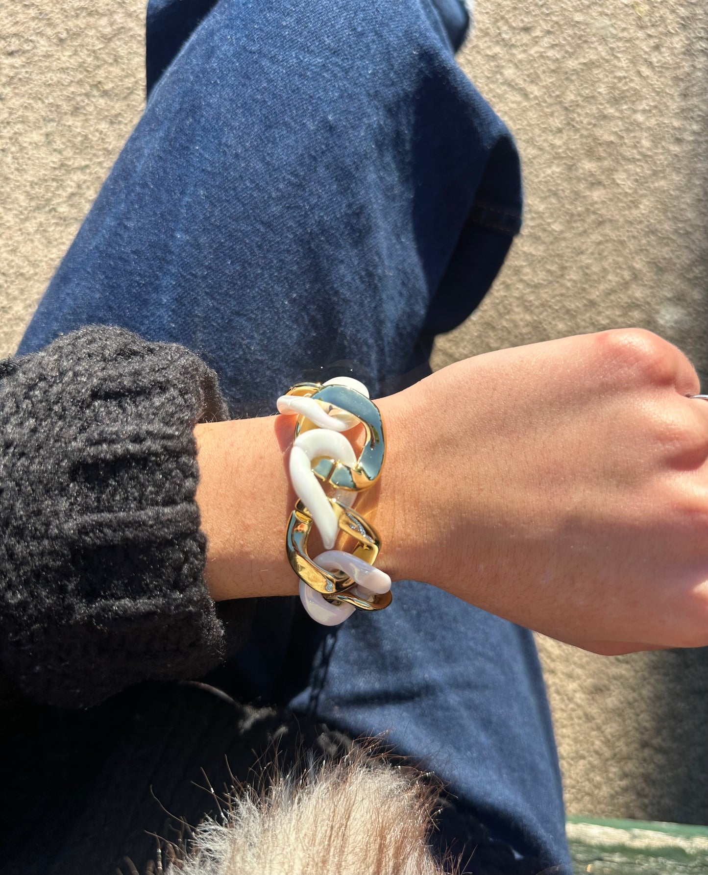 Bracelet gros maillons - fantaisie