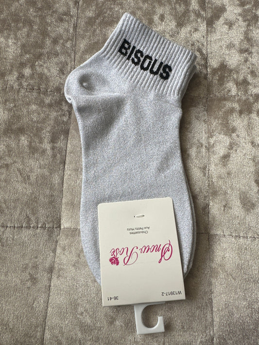 Socquettes pailletées message « bisous »