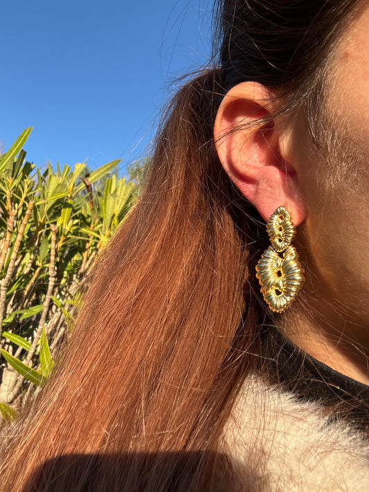 Boucles d’oreilles pendantes - acier inoxydable doré