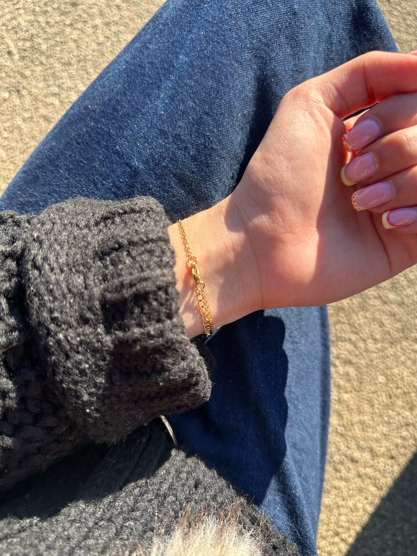 Bracelet cœur - acier inoxydable doré