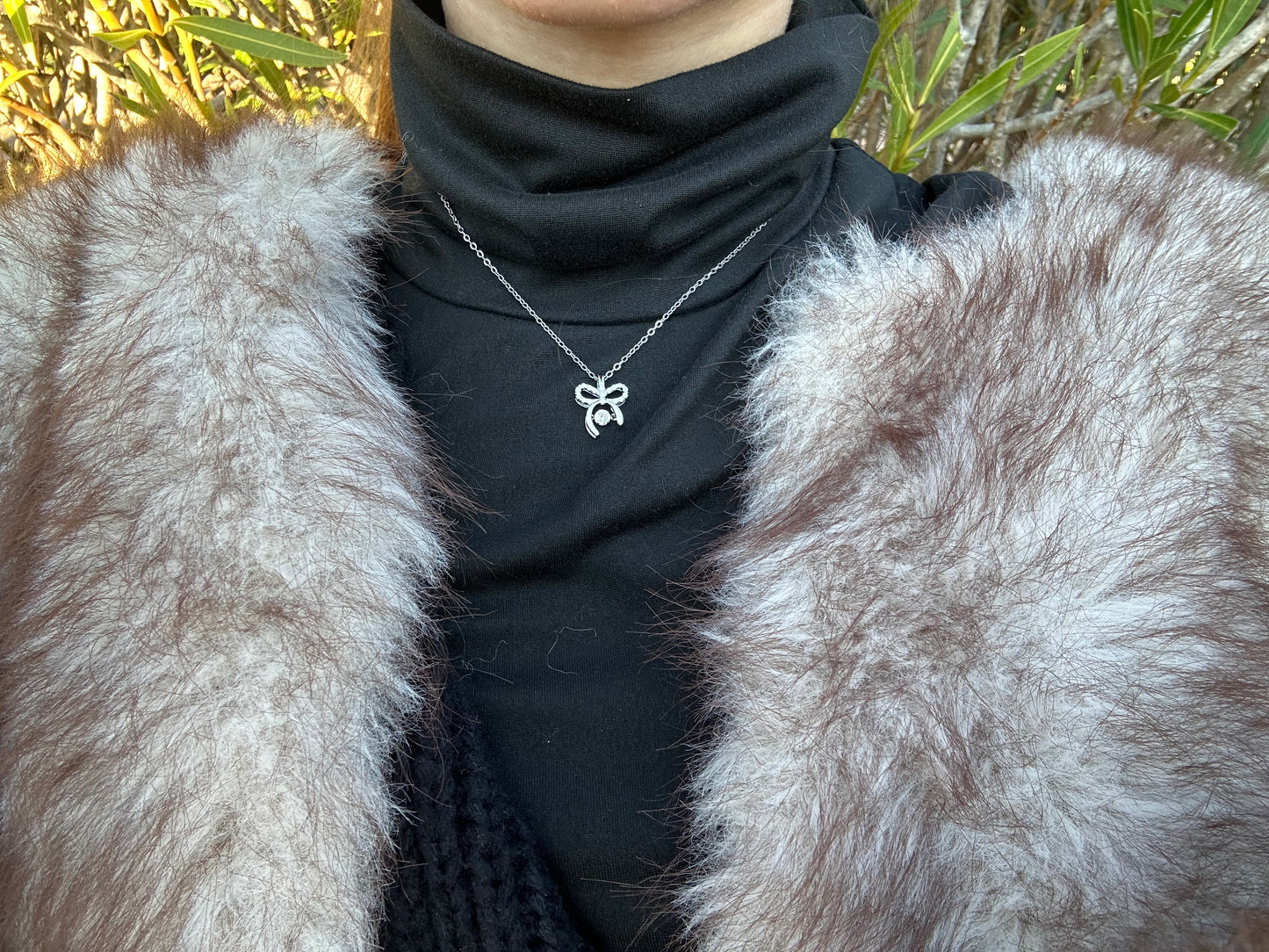 Collier noeud - acier inoxydable argenté