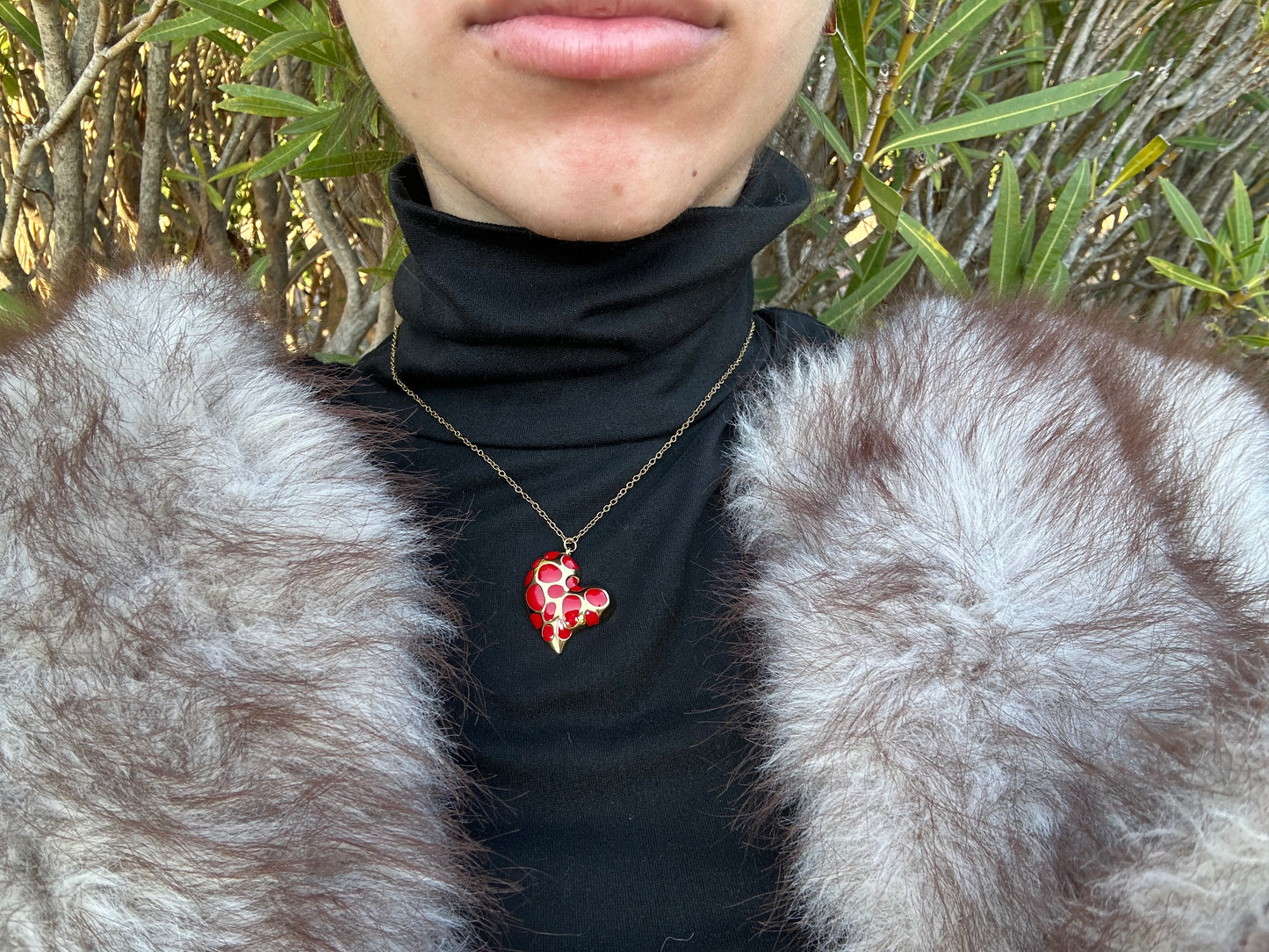 Collier cœur - acier inoxydable doré