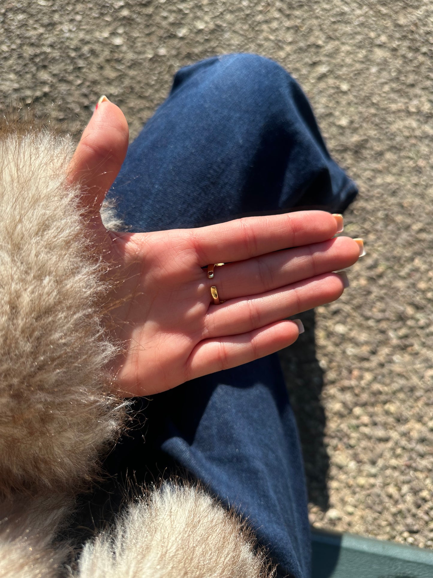 Bague ajustable fleur - cuivre doré