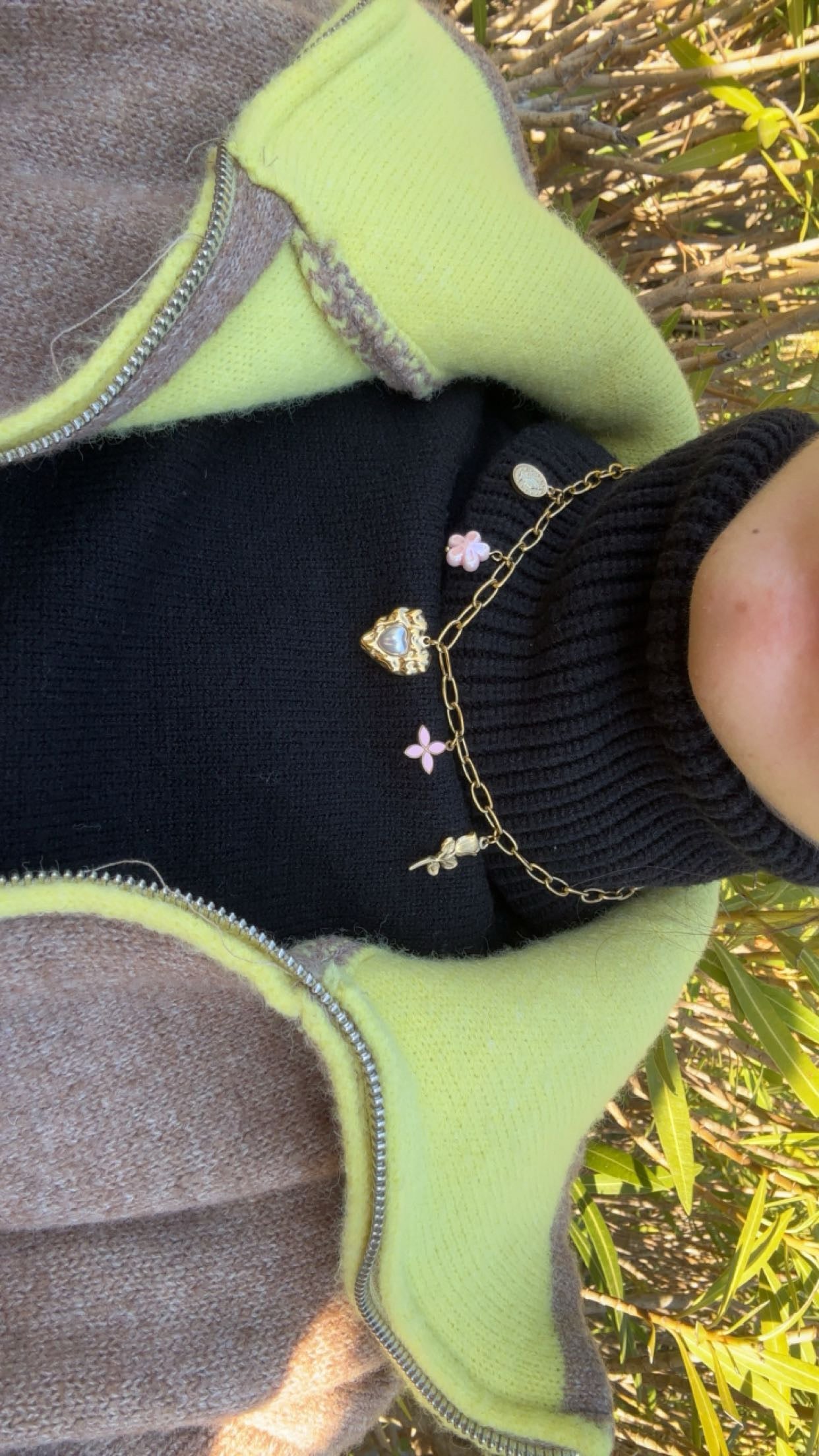 Collier à breloques - acier inoxydable doré