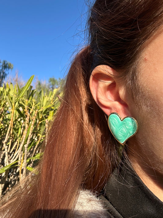 Boucles d’oreilles cœur - acier inoxydable doré