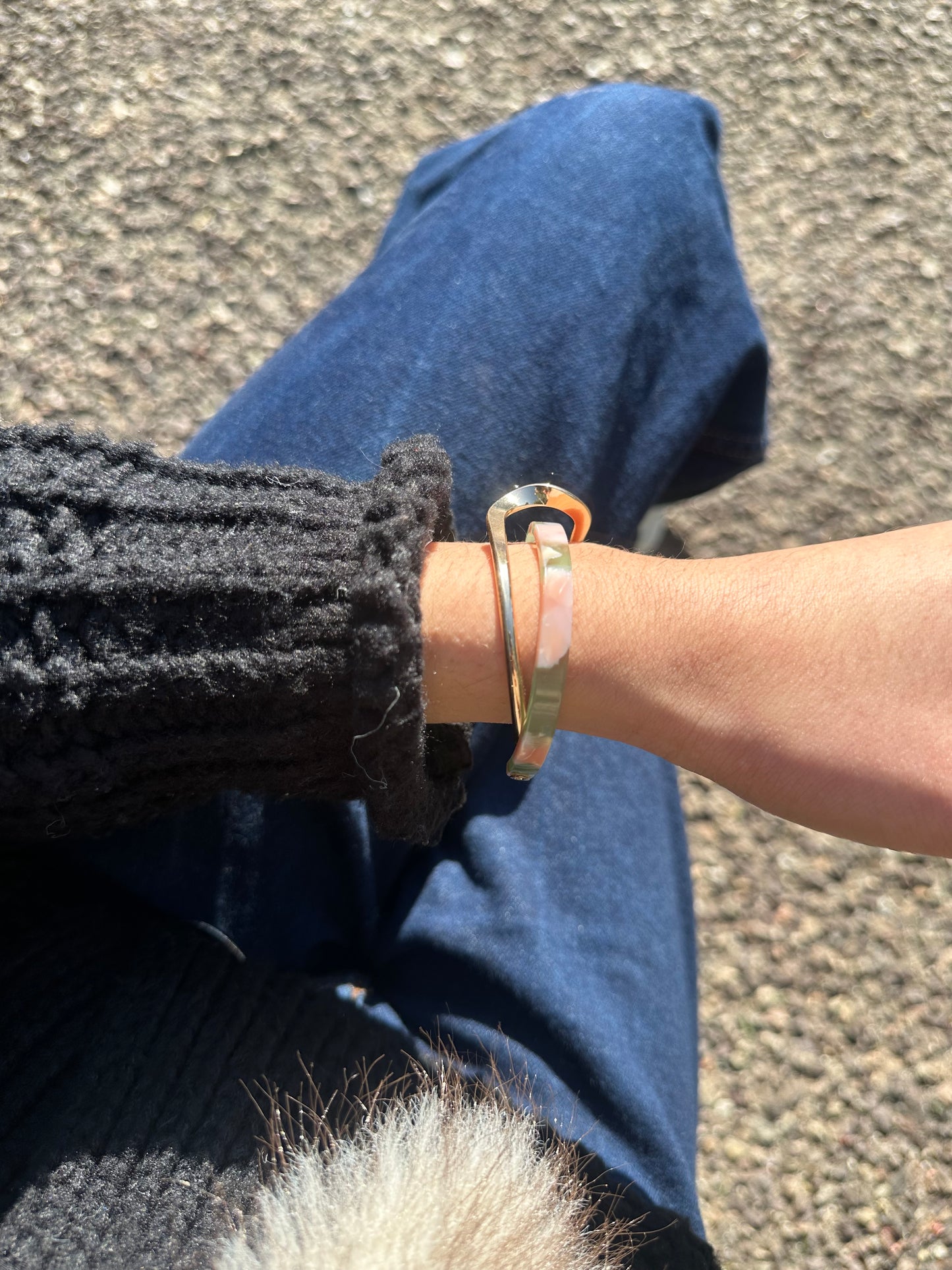 Jonc - acier inoxydable doré