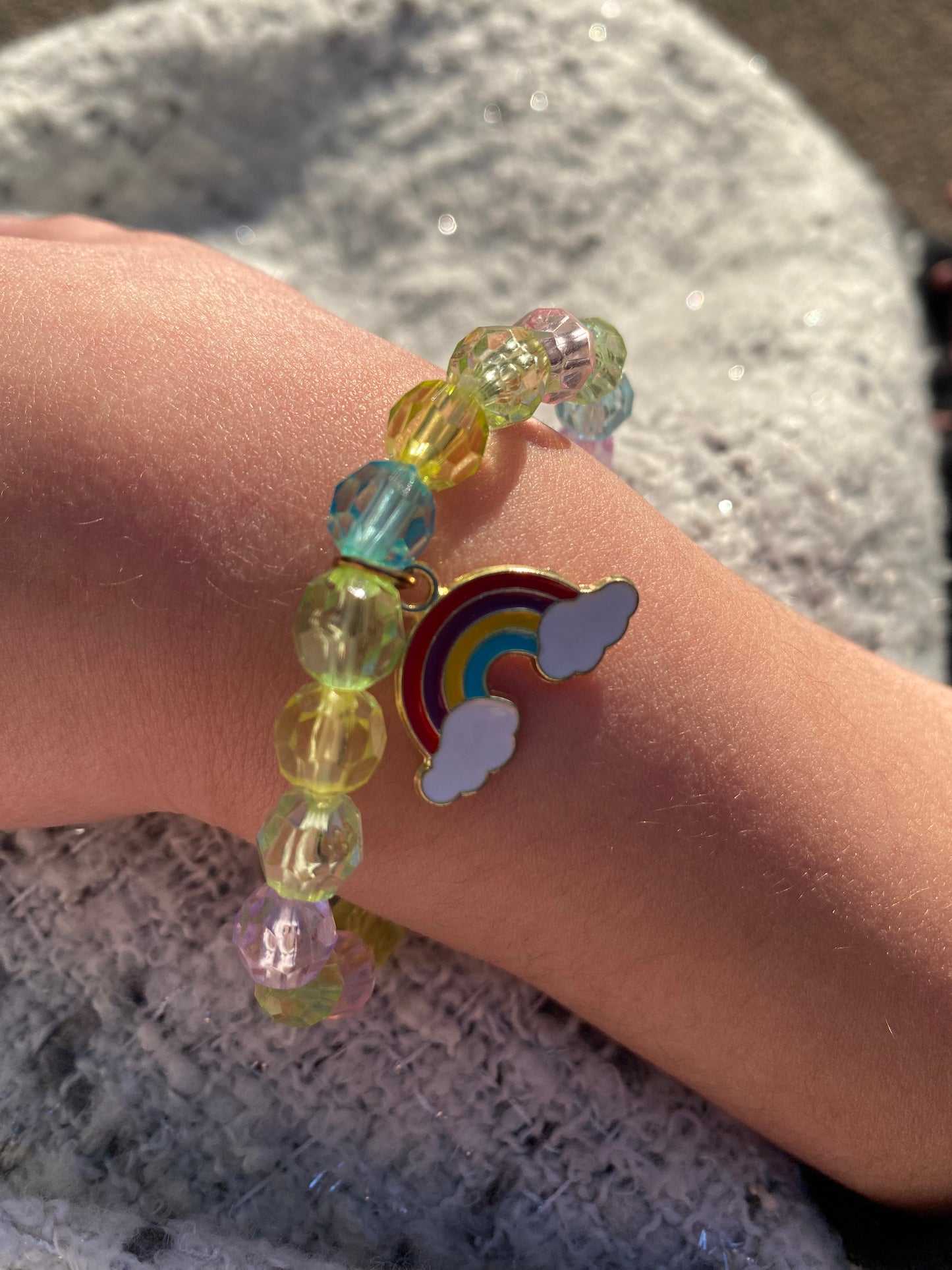Bracelet élastique arc en ciel enfant - fantaisie