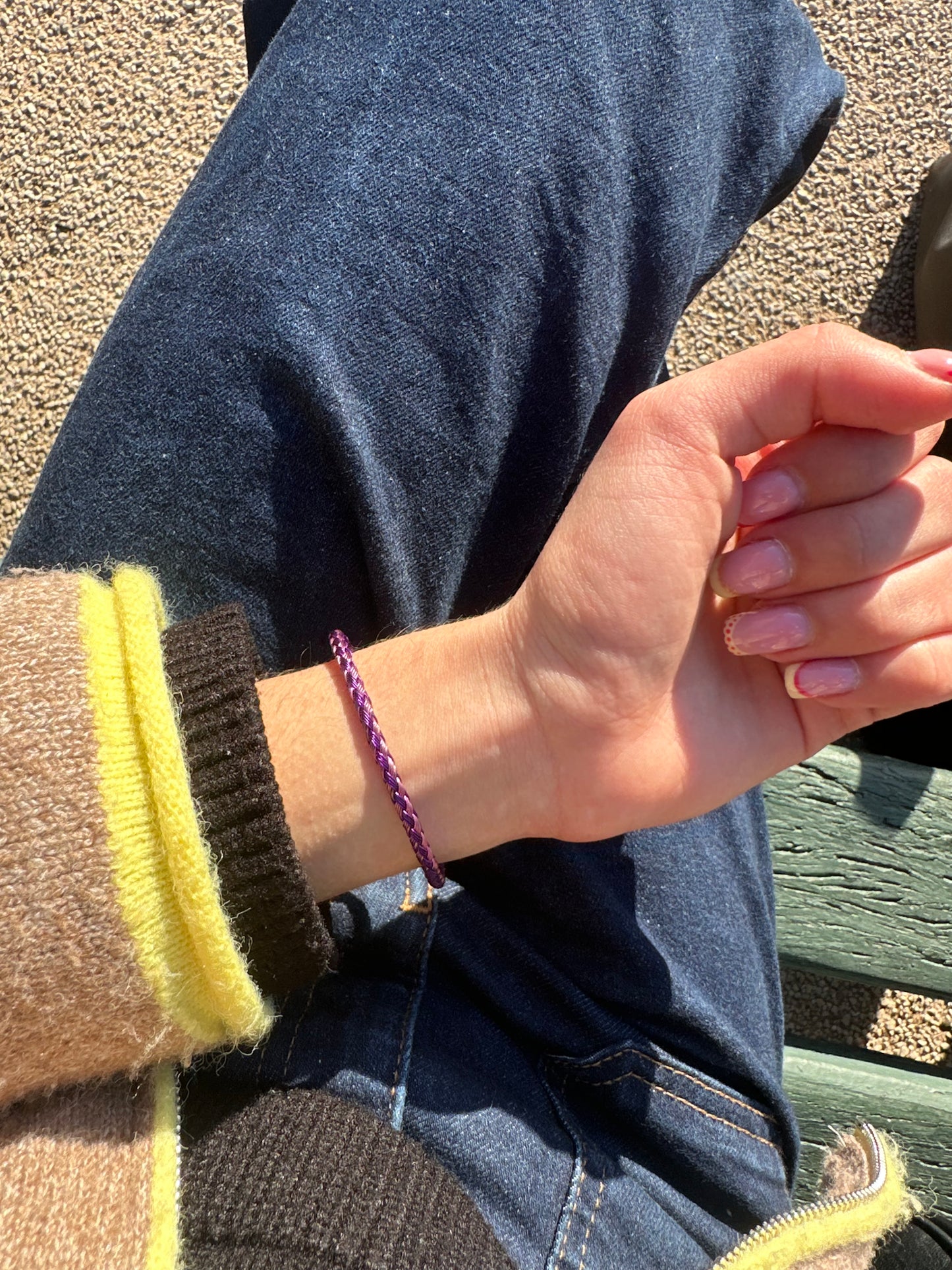 Bracelet cordon cœur - acier inoxydable doré