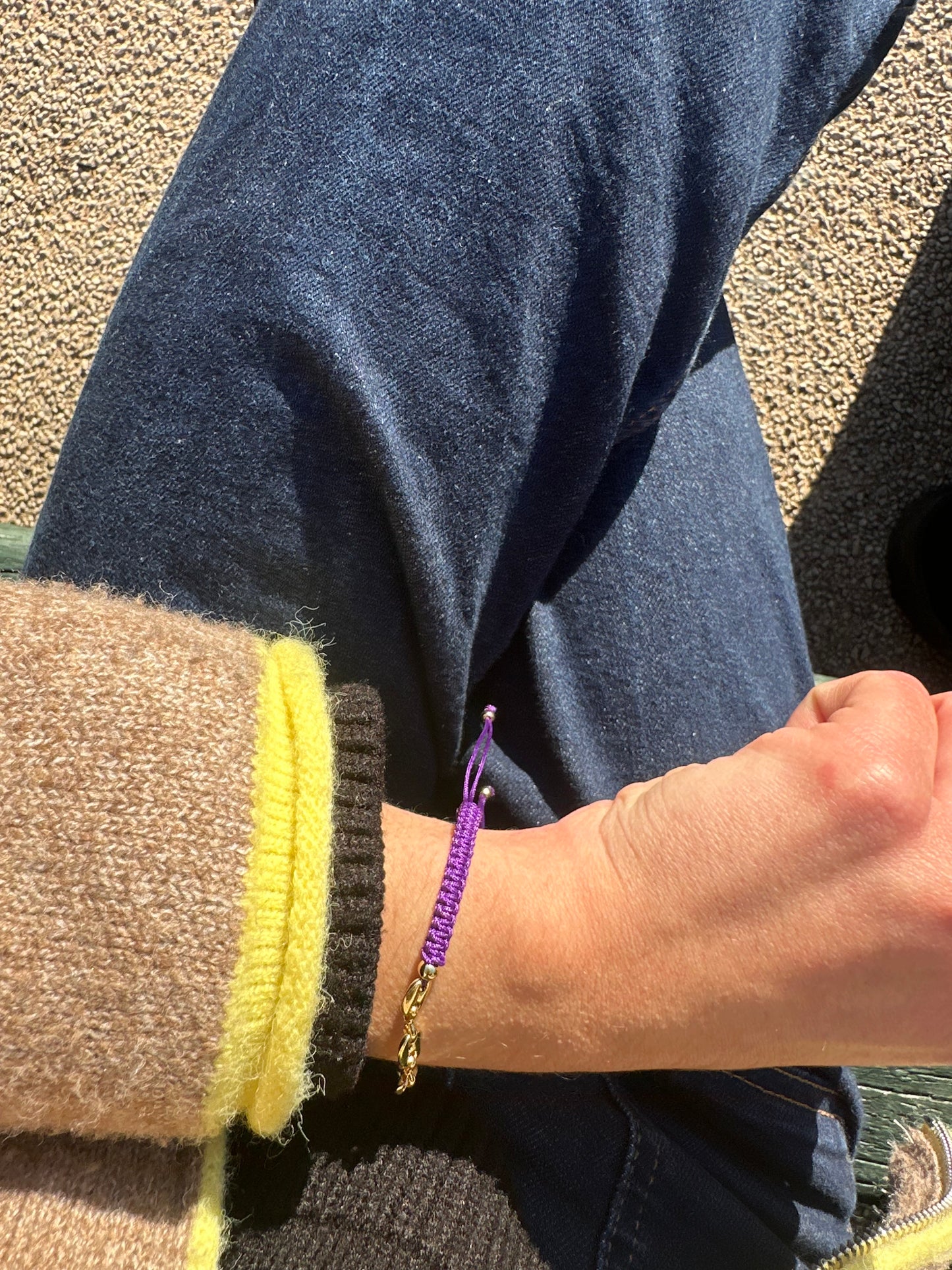 Bracelet cordon ajustable - cuivre doré