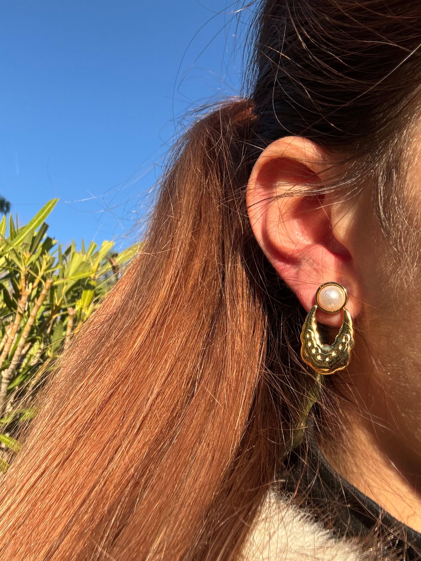 Boucles d’oreilles pendantes - acier inoxydable doré