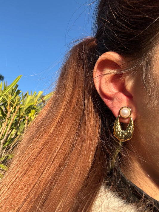 Boucles d’oreilles pendantes - acier inoxydable doré