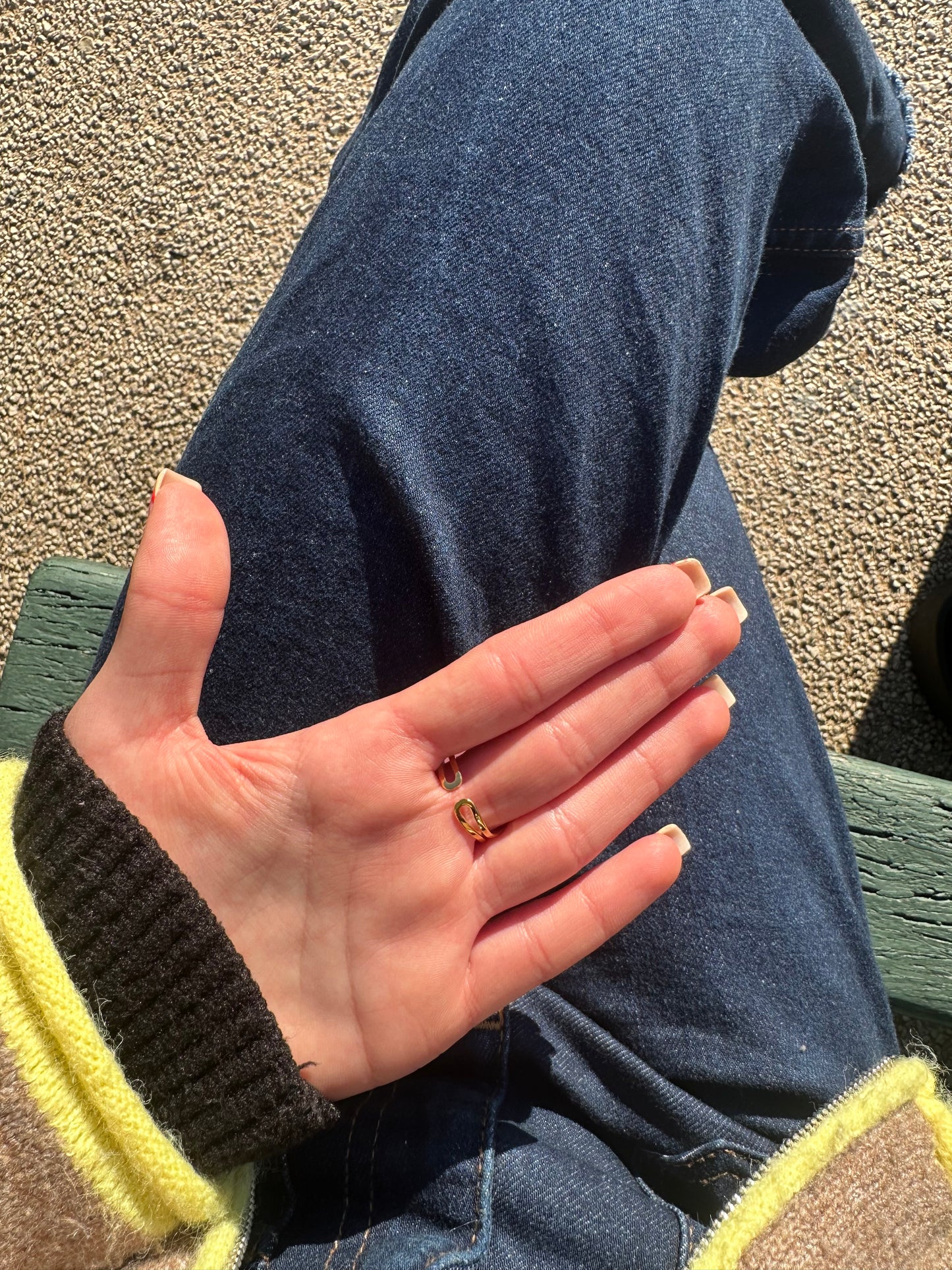 Bague ajustable fleur - acier inoxydable doré