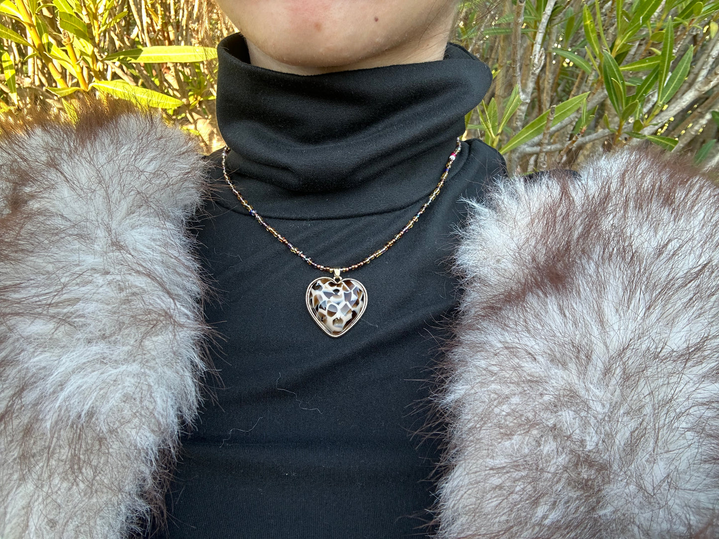 Collier cœur - acier inoxydable doré