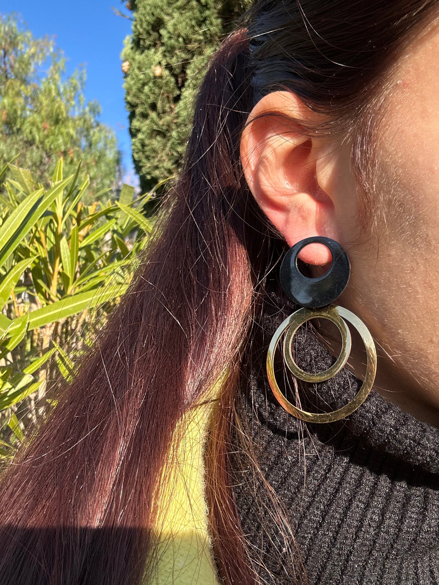 Boucles d’oreilles pendantes - acier inoxydable doré