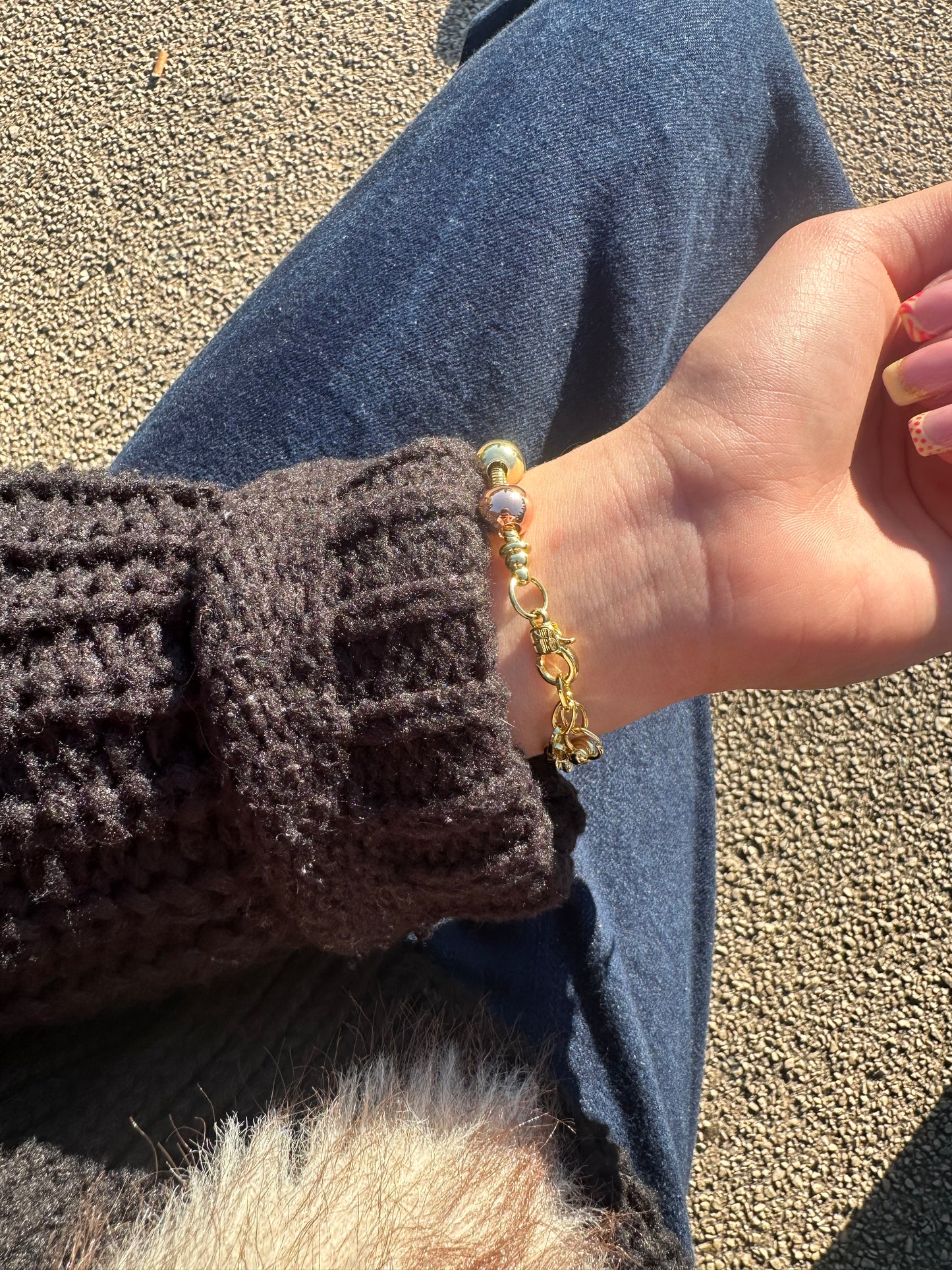 Bracelet fantaisie - cuivre doré