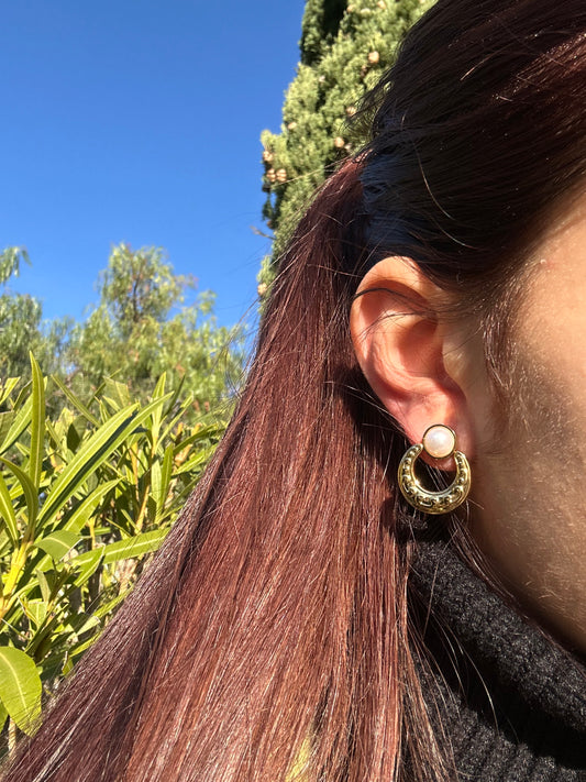 Boucles d’oreilles pendantes - acier inoxydable doré