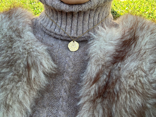 Collier œil - acier inoxydable doré