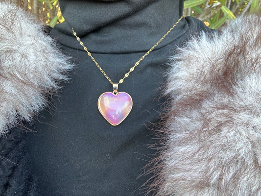 Collier cœur - acier inoxydable doré