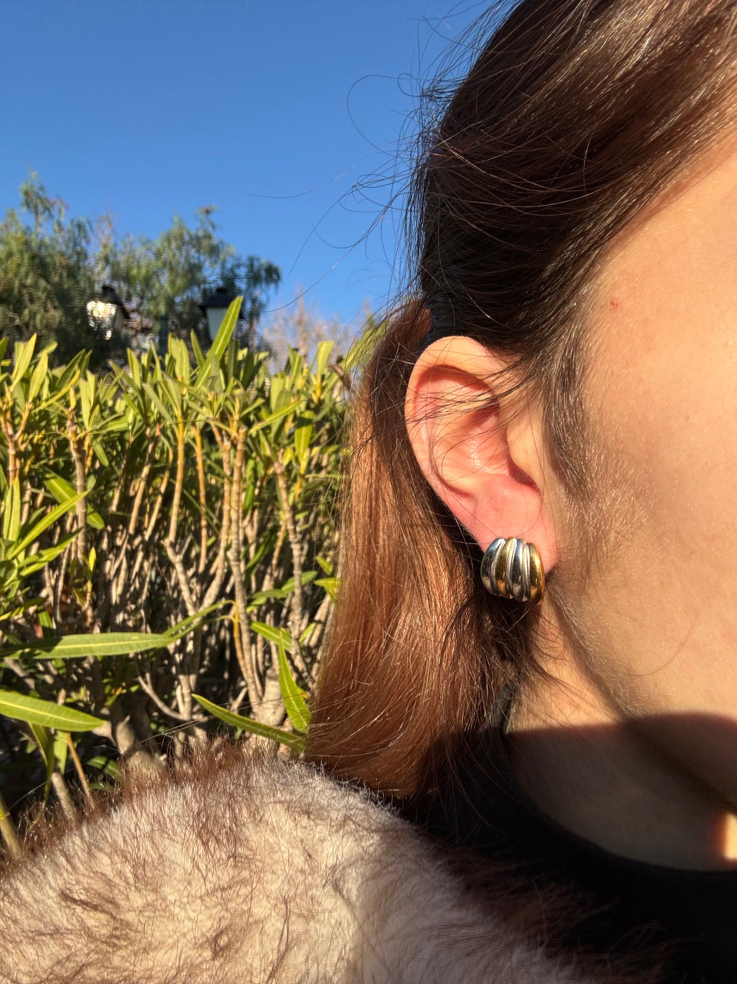 Boucles d’oreilles - acier inoxydable argenté et doré