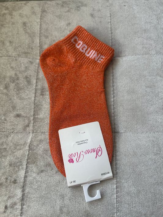 Socquettes pailletées message « coquine »