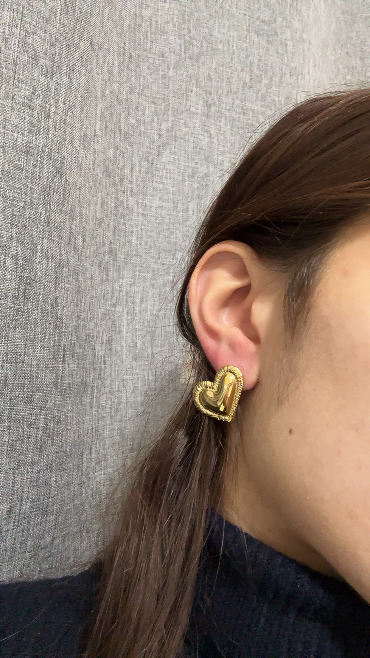 Boucles d’oreilles cœur - acier inoxydable doré