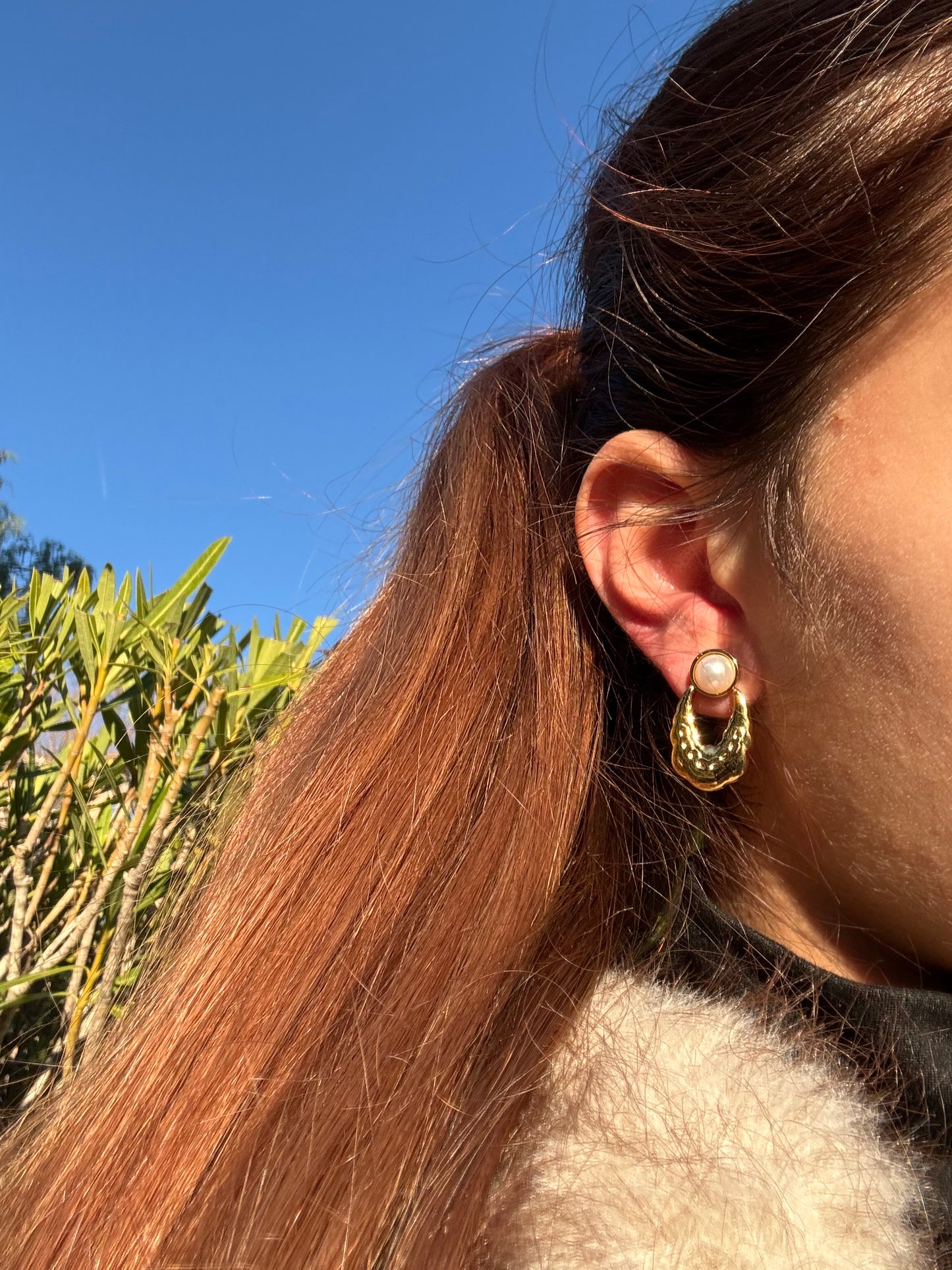 Boucles d’oreilles pendantes - acier inoxydable doré