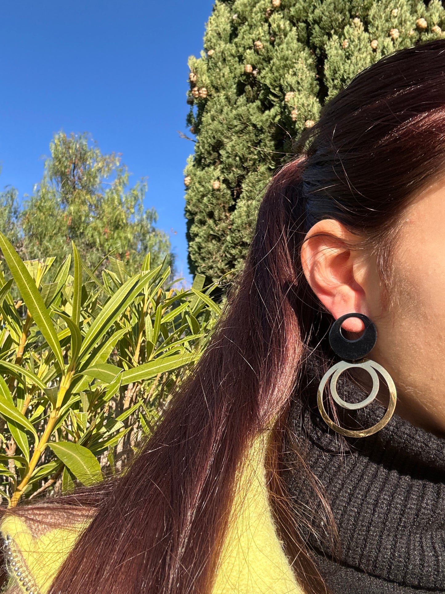 Boucles d’oreilles pendantes - acier inoxydable doré