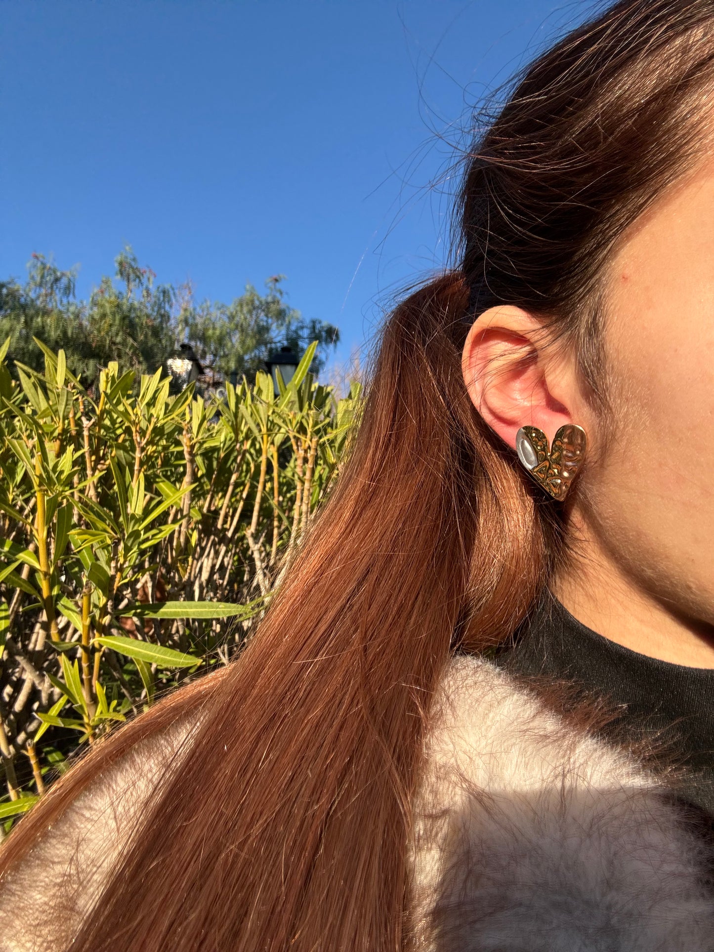 Boucles d’oreilles cœur - acier inoxydable argenté, doré et or rose