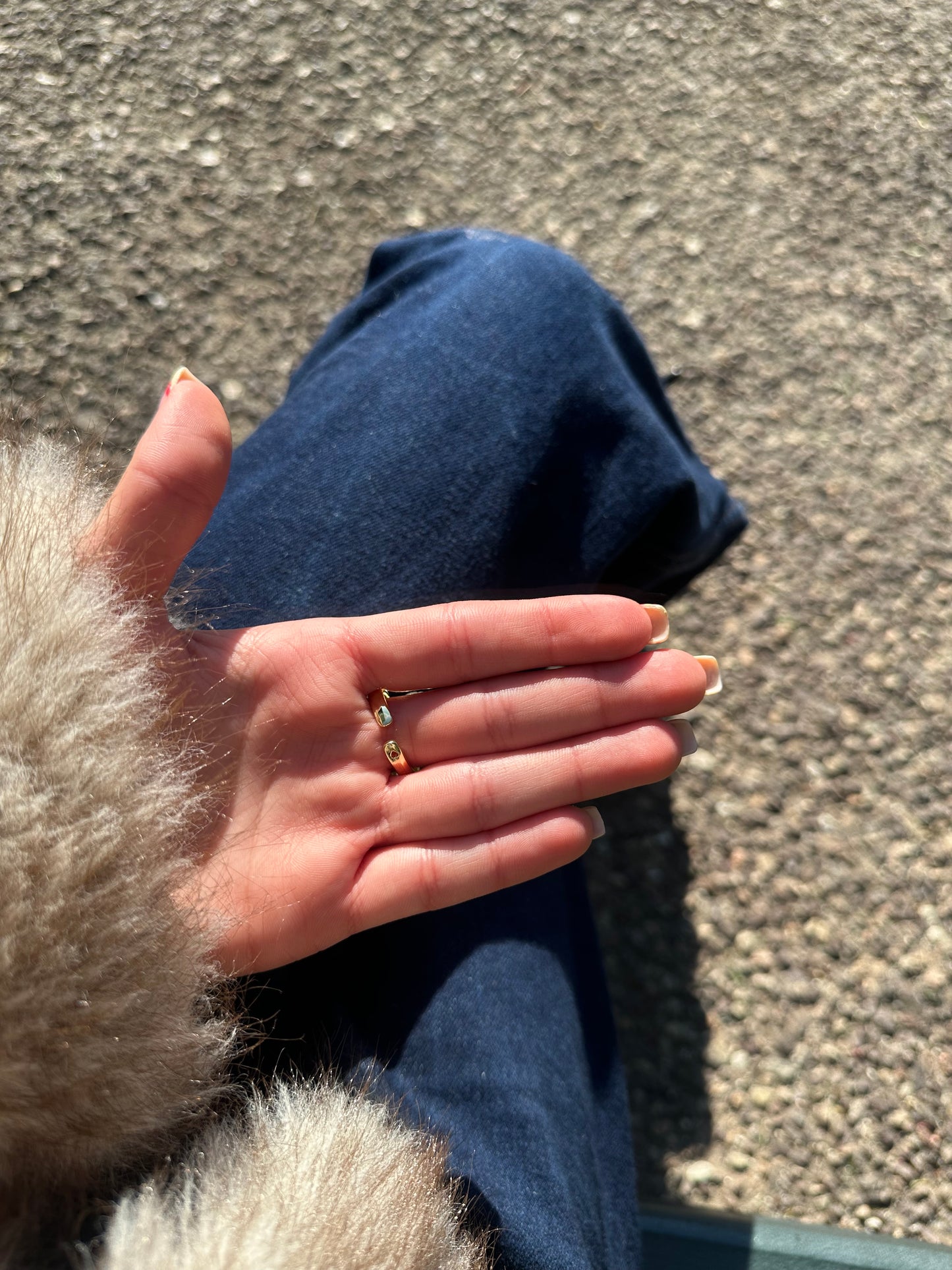 Bague ajustable fleur - cuivre doré