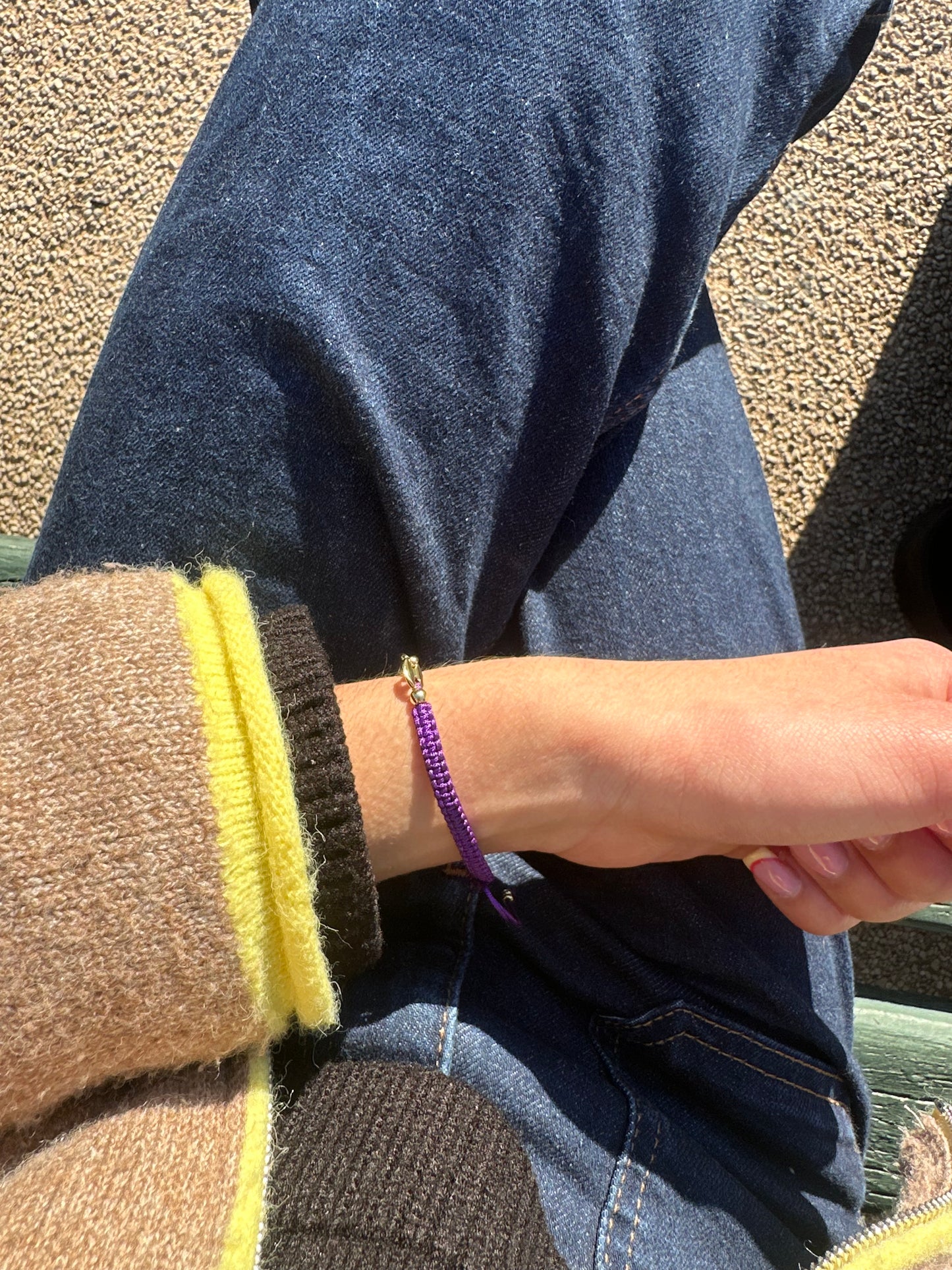 Bracelet cordon ajustable - cuivre doré