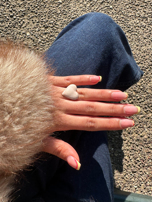 Bague ajustable cœur