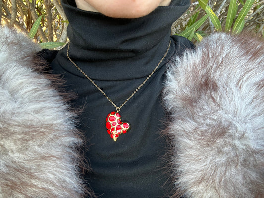 Collier cœur - acier inoxydable doré