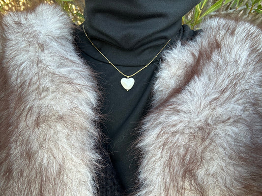 Collier cœur - acier inoxydable doré