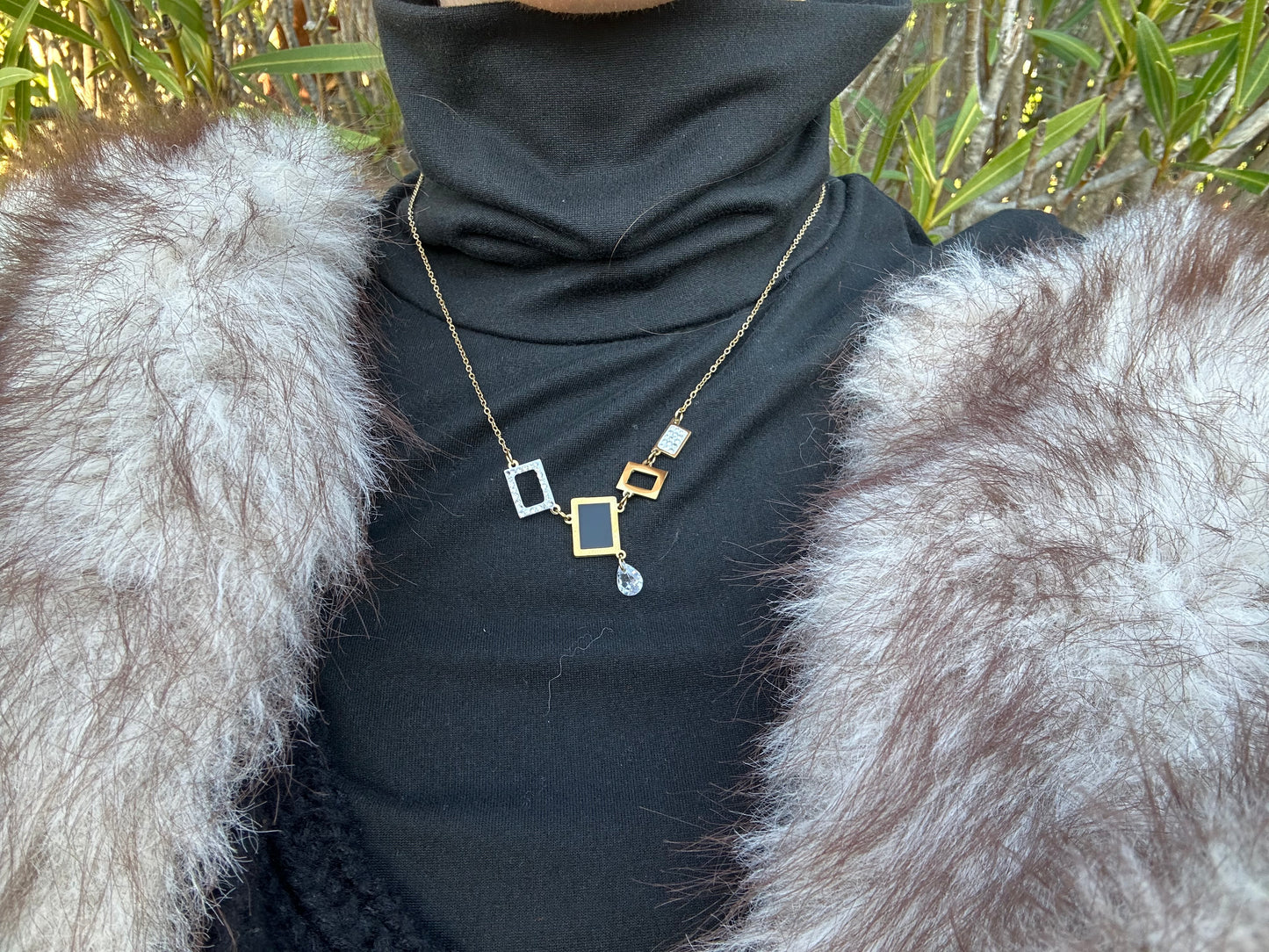 Collier - acier inoxydable doré