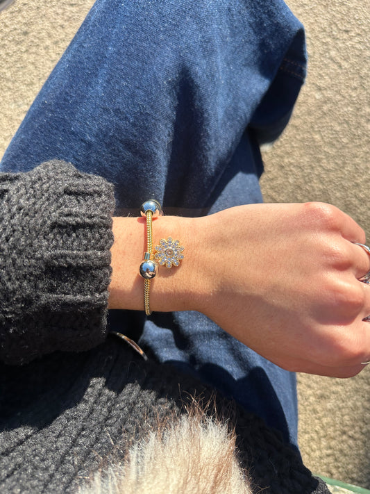 Bracelet fantaisie - cuivre doré et argenté