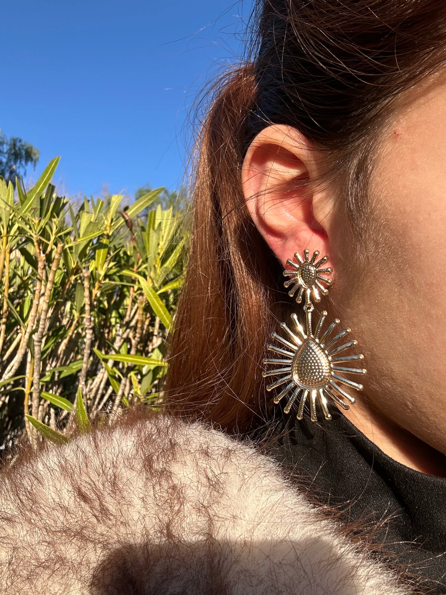 Boucles d’oreilles pendantes - alliage doré