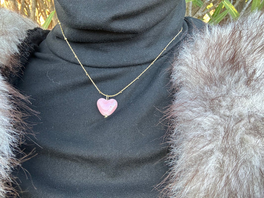 Collier cœur - acier inoxydable doré