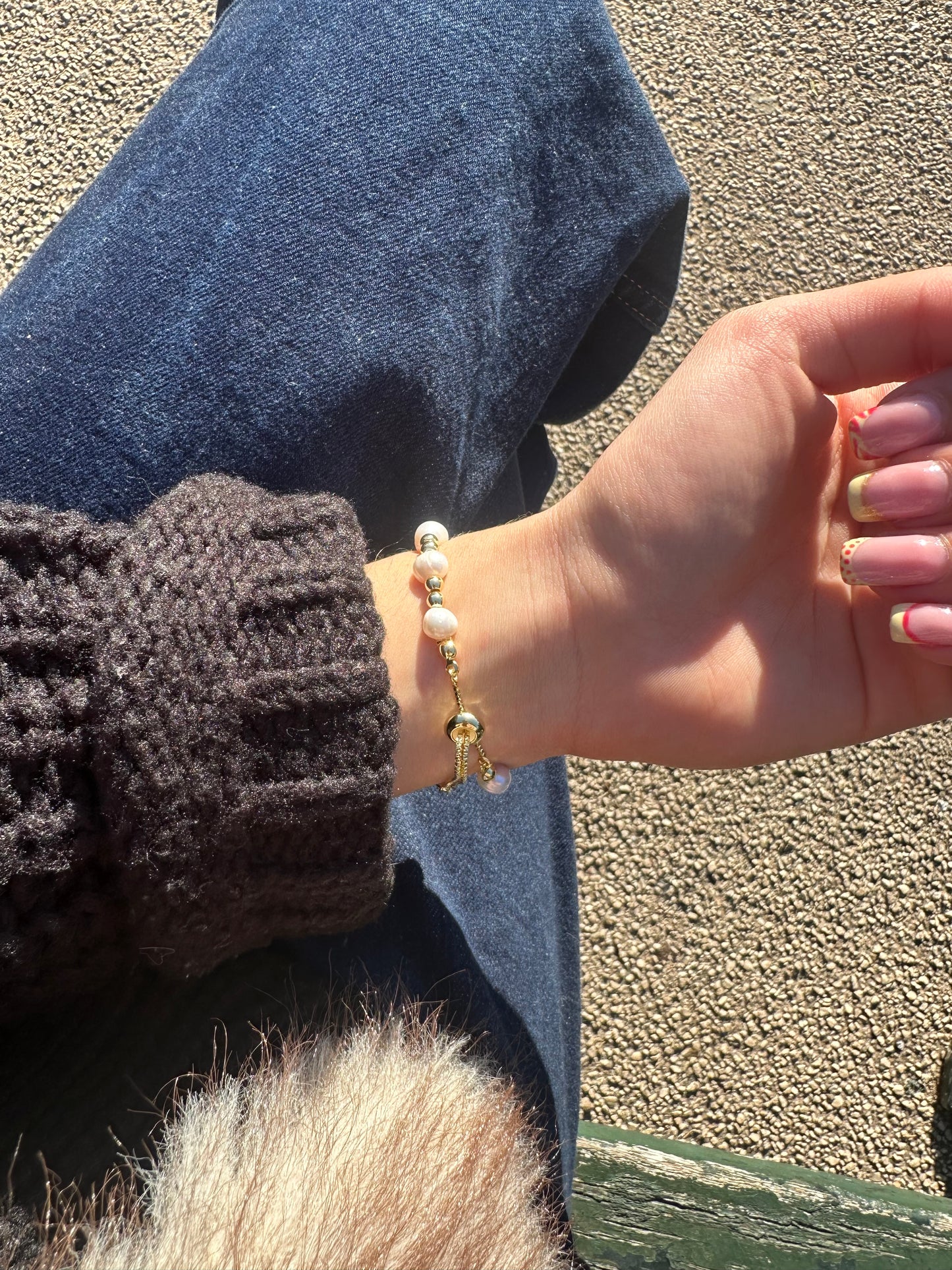 Bracelet ajustable cœur - cuivre doré