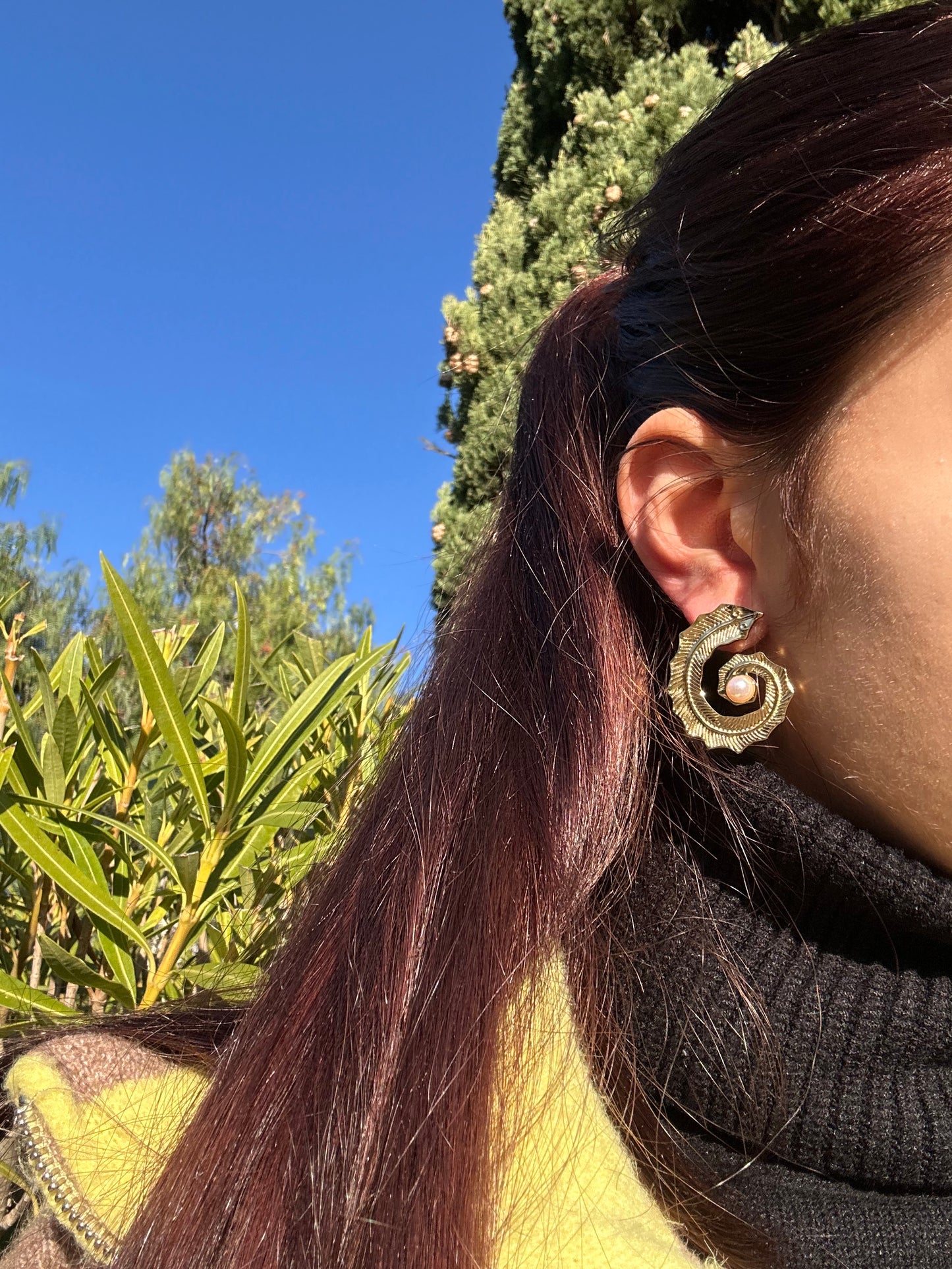 Boucles d’oreilles spirales - acier inoxydable doré