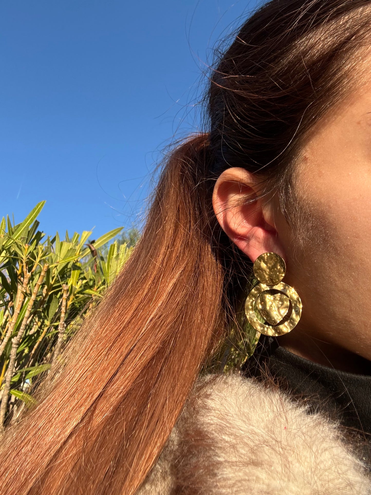 Boucles d’oreilles cœur pendantes - acier inoxydable doré