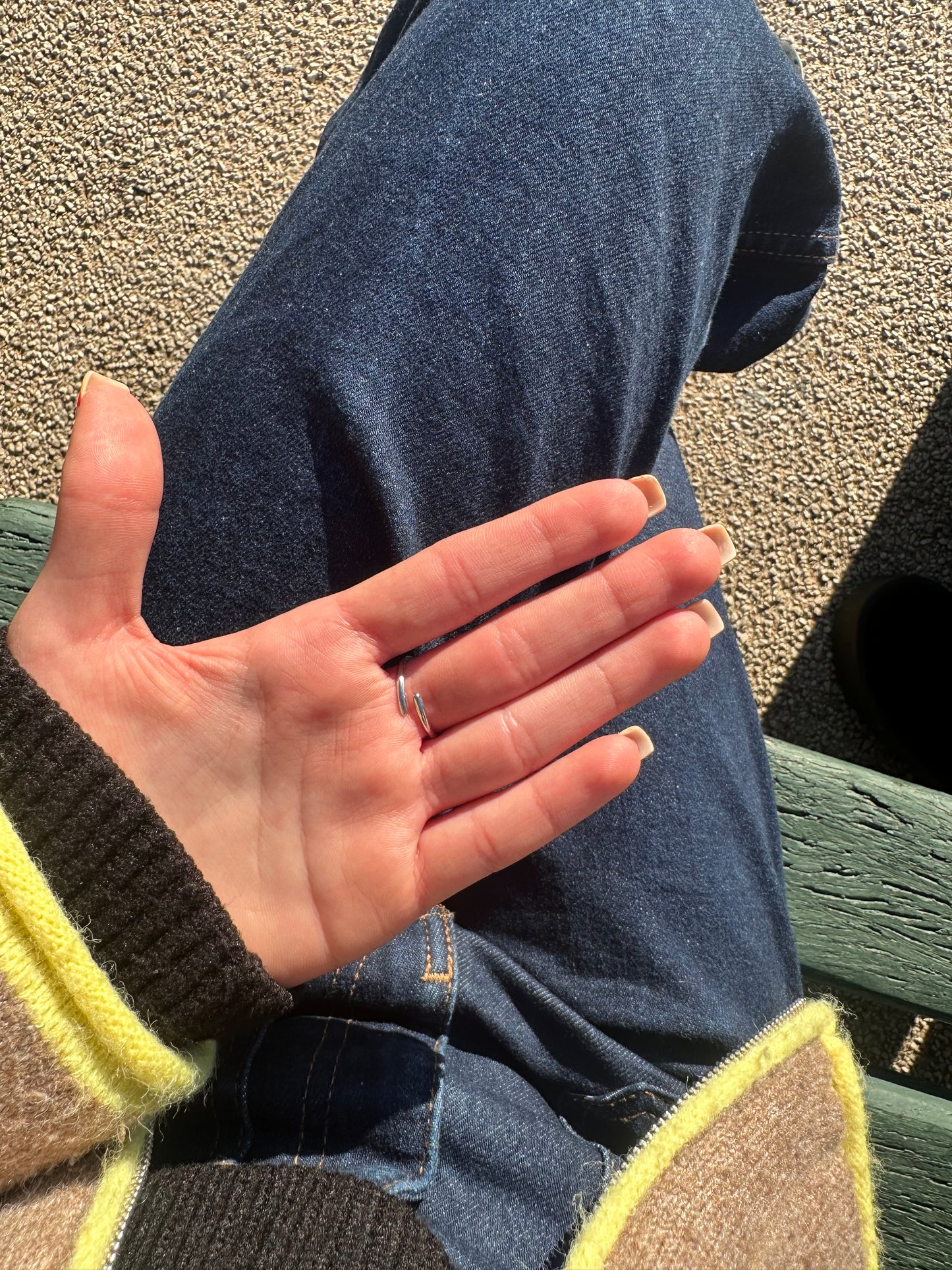 Bague ajustable cœur - acier inoxydable argenté