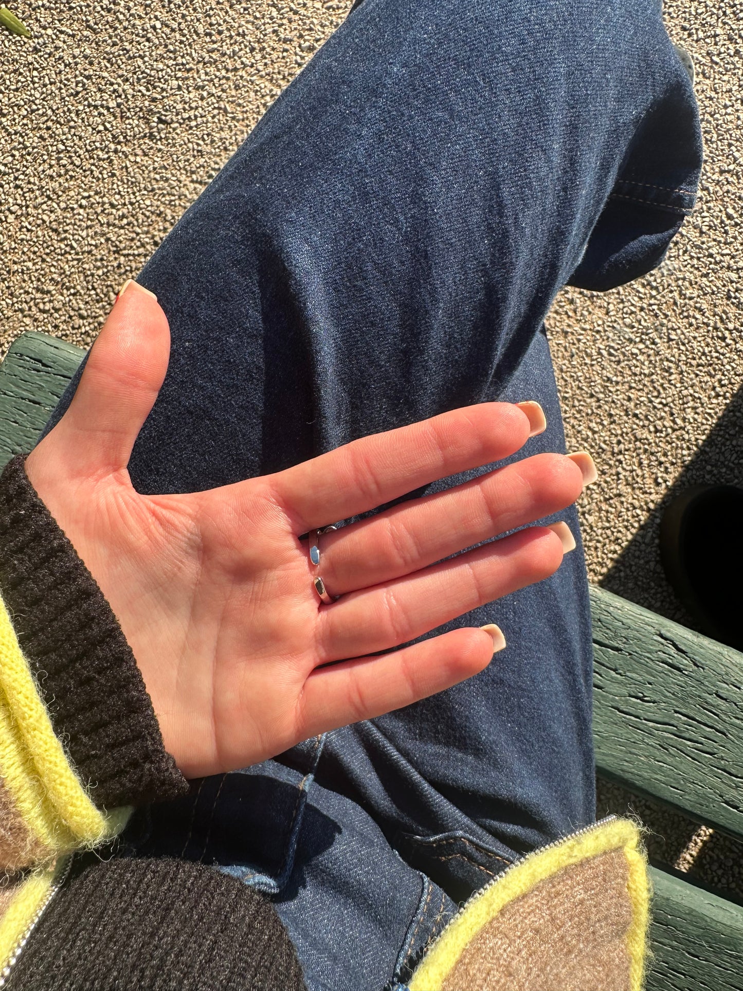 Bague ajustable fleur - acier inoxydable argenté