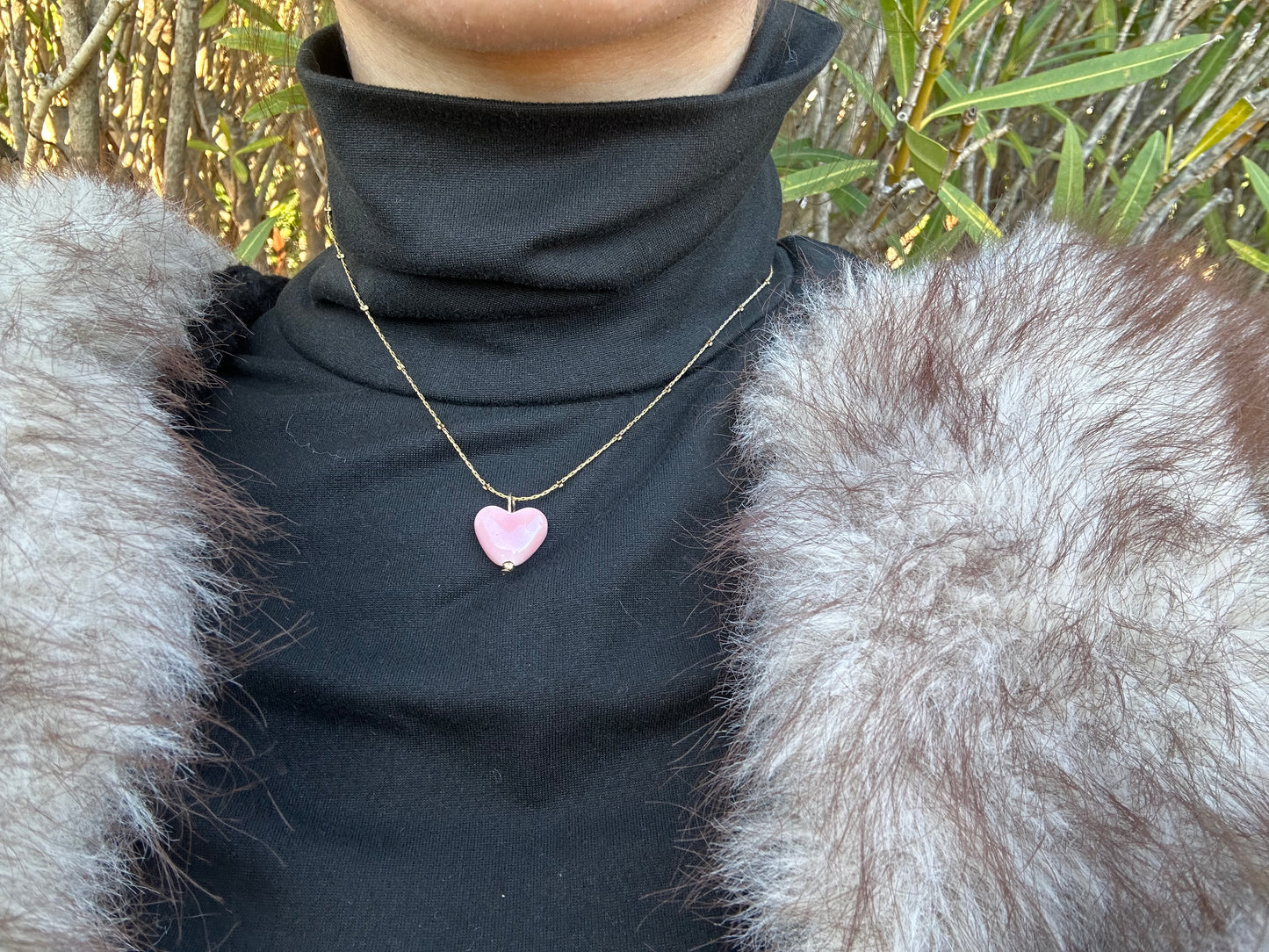 Collier cœur - acier inoxydable doré