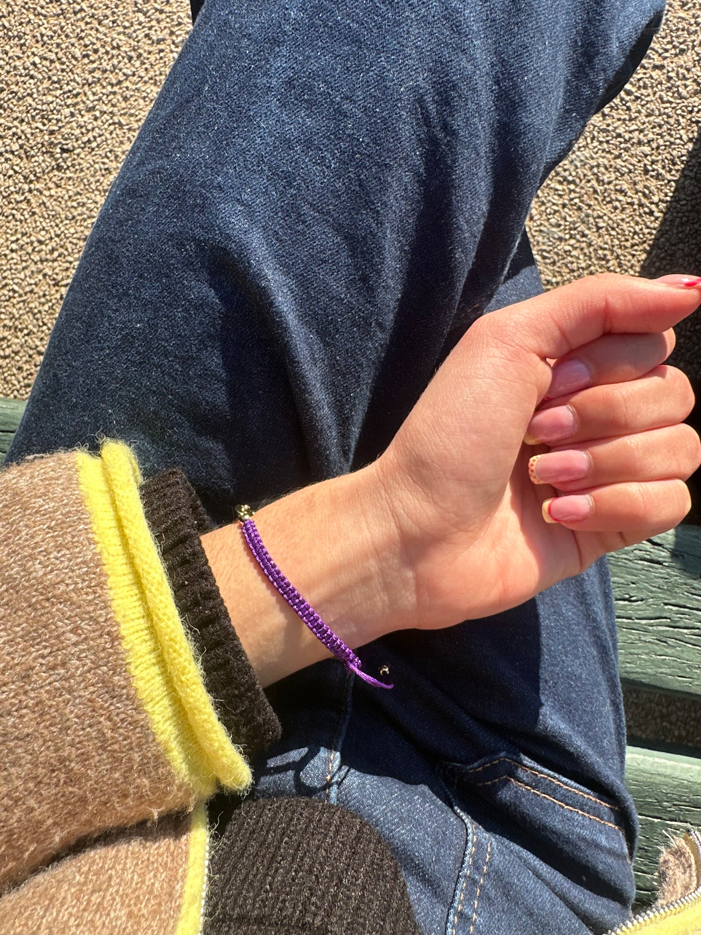 Bracelet cordon ajustable - cuivre doré