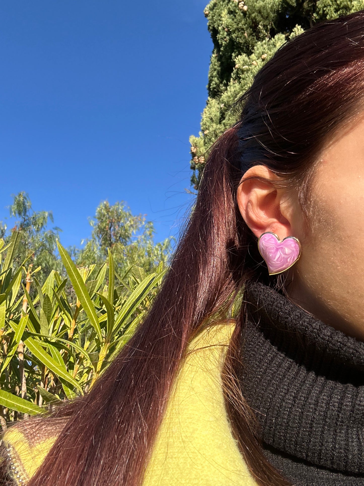 Boucles doreilles cœur - acier inoxydable doré