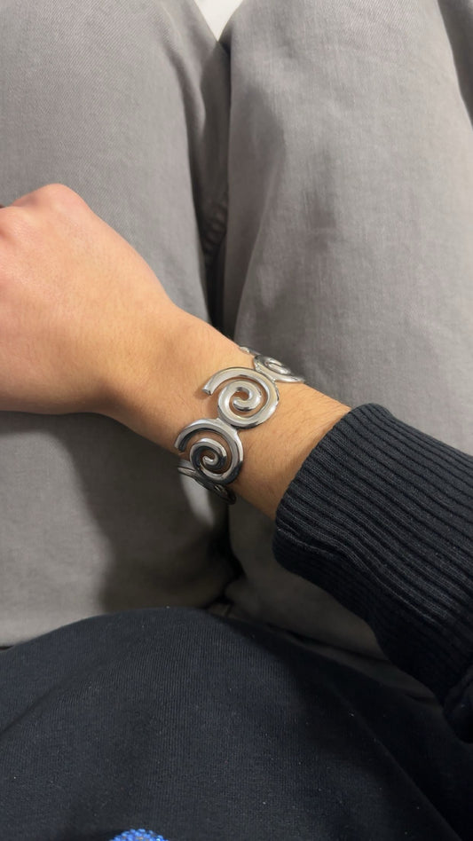 Jonc escargot - acier inoxydable argenté