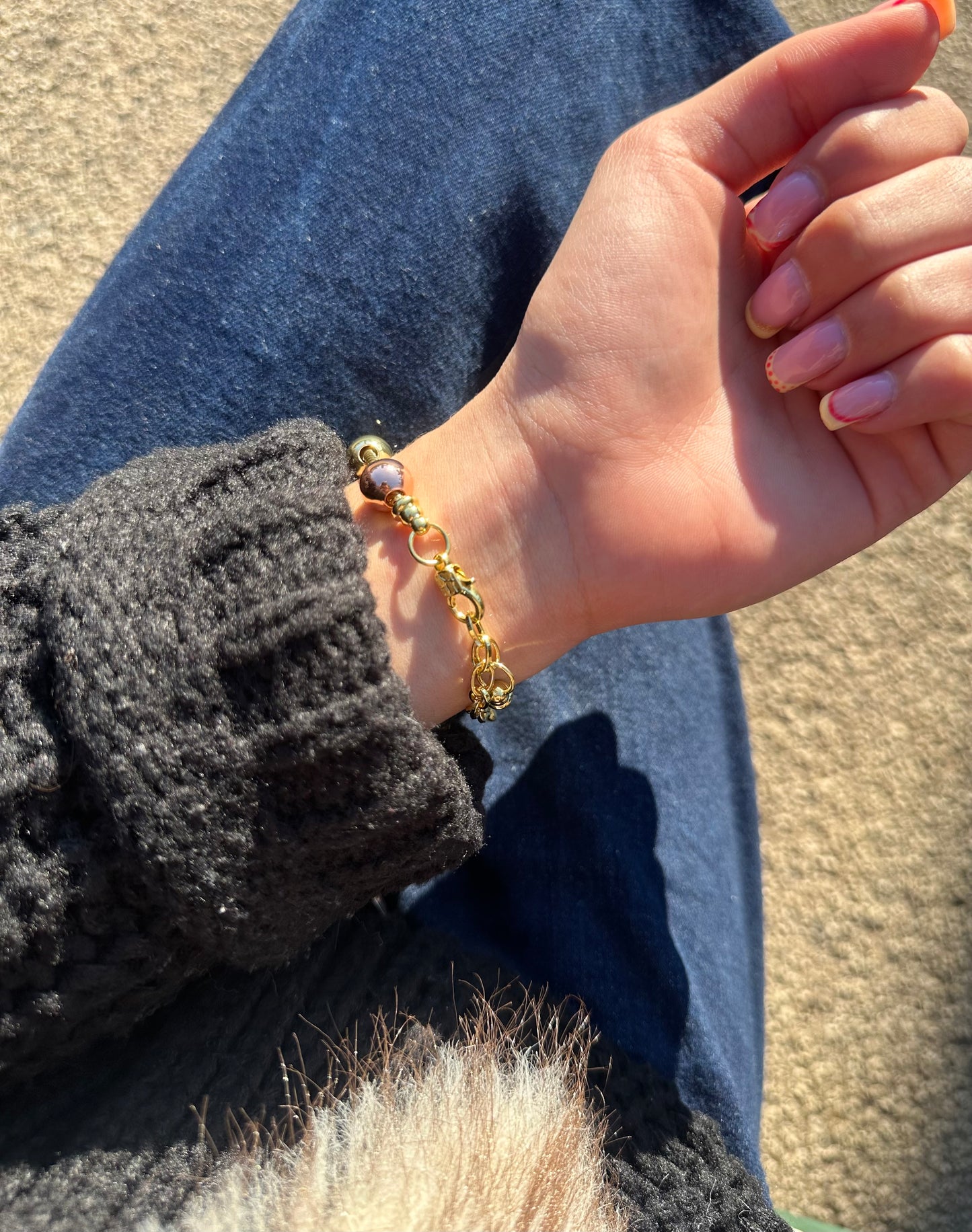 Bracelet fantaisie - cuivre doré et argenté