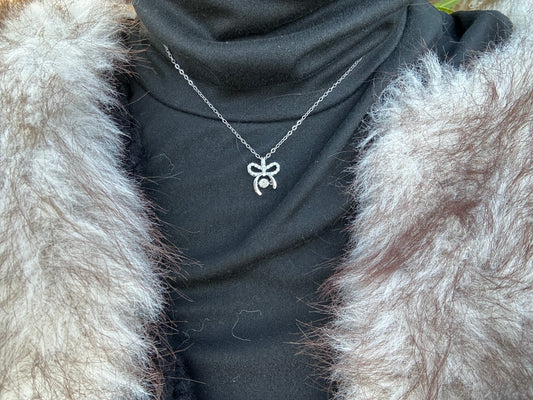 Collier noeud - acier inoxydable argenté